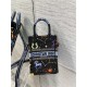 MINI Dior BOOK TOTE PHONE BAG Multicolor Dior Pixel Zodiac Embroidery Black High