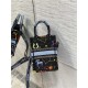 MINI Dior BOOK TOTE PHONE BAG Multicolor Dior Pixel Zodiac Embroidery Black High