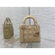 MINI LADY Dior BAG Grained Cannage Calfskin Natural Gold-Metal High