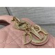 MINI LADY Dior BAG Grained Cannage Calfskin Pink Gold-Metal High