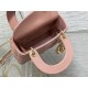 MINI LADY Dior BAG Grained Cannage Calfskin Pink Gold-Metal High