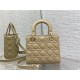 SMALL LADY Dior BAG Grained Cannage Calfskin Natural Gold-Metal High