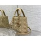 SMALL LADY Dior BAG Grained Cannage Calfskin Natural Gold-Metal High