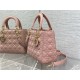 MEDIUM LADY Dior BAG Grained Cannage Calfskin Pink Gold-Metal High