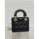 MINI LADY Dior BAG Grained Cannage Calfskin Black Gold-Metal High