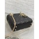 MINI LADY Dior BAG Grained Cannage Calfskin Black Gold-Metal High