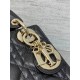 MINI LADY Dior BAG Grained Cannage Calfskin Black Gold-Metal High