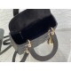 MEDIUM LADY Dior BAG Grained Cannage Calfskin Black Gold-Metal High