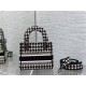 MINI LADY D-LITE BAG Houndstooth Embroidery High