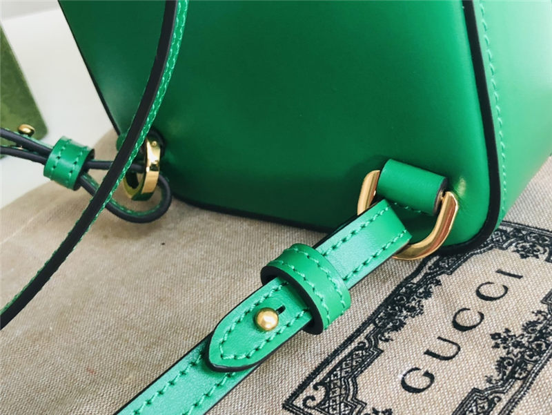 Gucci Bamboo Mini Handbag Leather Green 702106 High