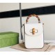 Gucci Bamboo Mini Handbag Leather White 702106 High