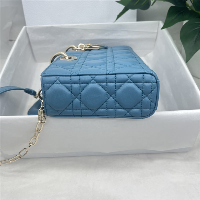 LADY D-JOY BAG MEDIUM Cannage Lambskin Blue High