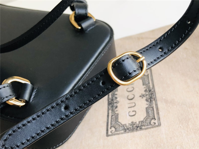 Gucci Bamboo Mini Handbag Leather Black 702106 High