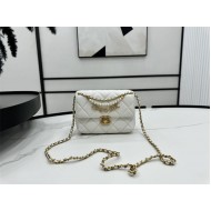 Chanel Mini Flap Bag AS4986 Shiny Lambskin, Imitation Pearls & Gold Metal A