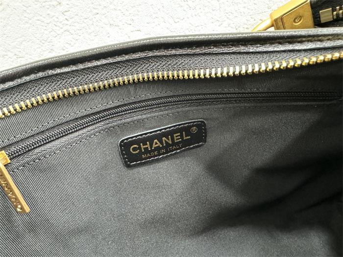 Chanel Large Hobo Handbag AS4923 Shiny Lambskin & Gold Metal A