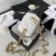 SMALL VANITY WITH CHAIN AP2931 Lambskin & Gold-Tone Metal White A