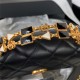 CLUTCH WITH CHAIN Lambskin, Enamel & Gold-Tone Metal AP2945 Black A