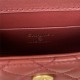 CLUTCH WITH CHAIN Lambskin, Enamel & Gold-Tone Metal AP2944 Burgundy A