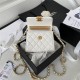 CLUTCH WITH CHAIN Lambskin, Enamel & Gold-Tone Metal AP2944 White A