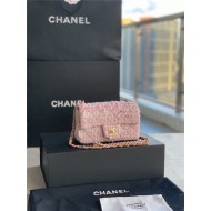 Chanel Mini Classic Flap Bag Tweed Pink High