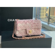 Chanel Mini Classic Flap Bag Tweed Pink High