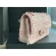 Chanel Medium Classic Flap Bag Tweed Pink High