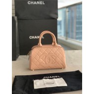 Chanel Mini Bowler Bag Grained Calfskin & Gold-Tone Metal AS3034 Pink High