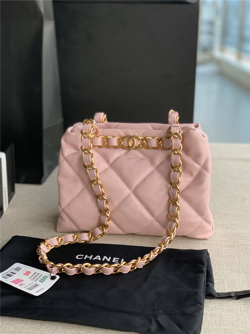 SMALL SHOPPING BAG Lambskin & Gold-Tone Metal AS3502 Pink High