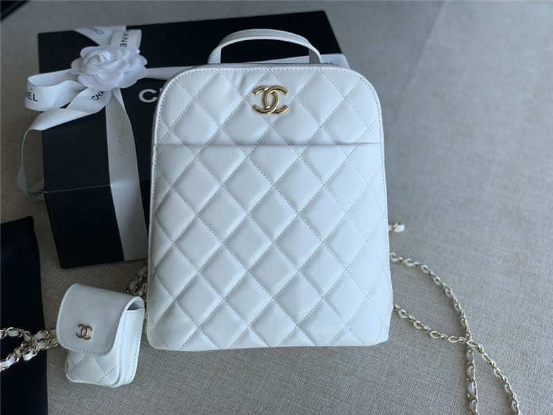 Chanel Backpack Calfskin Gold-Tone Metal AS3332 High