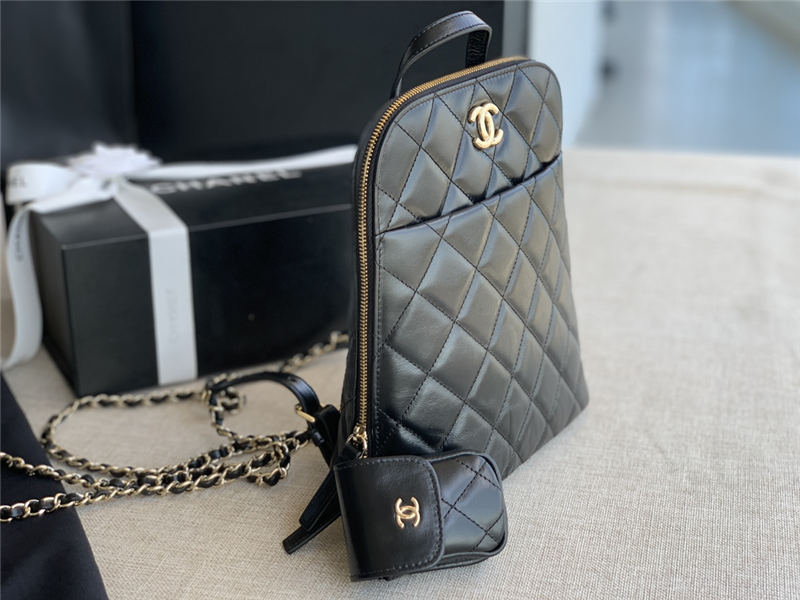 Chanel Backpack Calfskin Gold-Tone Metal AS3332 High