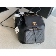 Chanel Backpack Grained Calfskin Gold-Tone Metal A93748 High