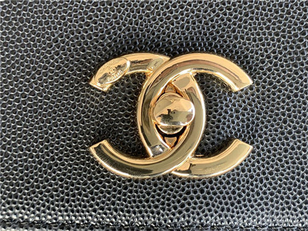 Chanel Backpack Grained Calfskin Gold-Tone Metal A93748 High