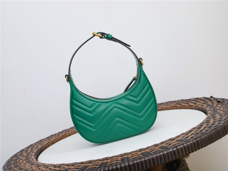 GG Marmont half-moon-shaped mini bag Green 699514 High