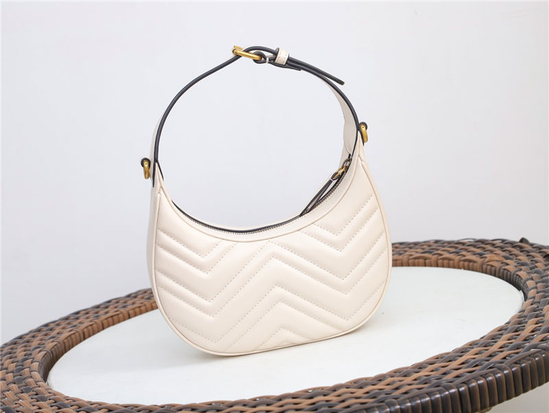 GG Marmont half-moon-shaped mini bag White 699514 High