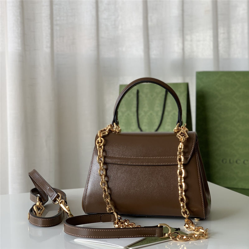 Gucci Horsebit 1955 top handle bag 703848 Leather Brown high