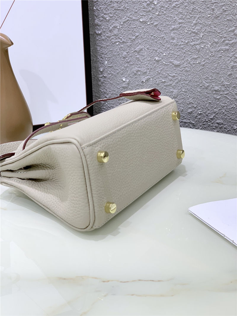 Hermes Kelly Mini Retourne Bag Clemence Leather Pearl High