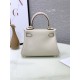 Hermes Kelly Mini Retourne Bag Clemence Leather Pearl High