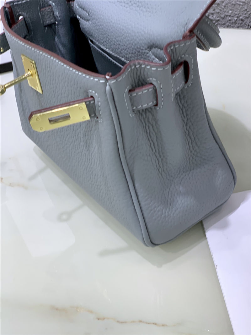 Hermes Kelly Mini Retourne Bag Clemence Leather Grey Blue High