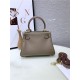 Hermes Kelly Mini Retourne Bag Clemence Leather Etoupe High