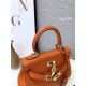 Hermes Kelly Mini Retourne Bag Clemence Leather Orange High