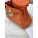 Hermes Kelly Mini Retourne Bag Clemence Leather Orange High