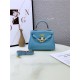 Hermes Kelly Mini Retourne Bag Clemence Leather Blue High