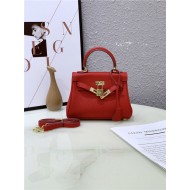 Hermes Kelly Mini Retourne Bag Clemence Leather Red High