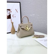 Hermes Kelly Mini Retourne Bag Clemence Leather Tourterelle High