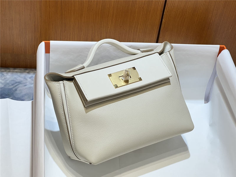 Hermes 2424 Mini Bag EVE Leather WAX White High