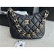 HOBO HANDBAG AS3562 Lambskin & Gold-Tone Metal Black High