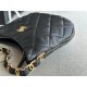 HOBO HANDBAG AS3562 Lambskin & Gold-Tone Metal Black High