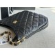 LARGE HOBO HANDBAG AS3631 Lambskin & Gold-Tone Metal Black High