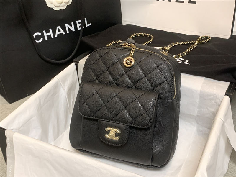 Chanel Backpack Calfskin Gold-Tone Metal A0004 High