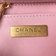 Chanel MINI FLAP BAG WITH TOP HANDLE AS4035 Tweed Gold-Tone Metal Pink A